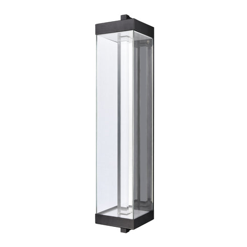 ZEEV Lighting Claro Outdoor LED 35 Inch Square Glass Crystal Sconce in Matte Black Model: EW11103-LED-35S-MBK