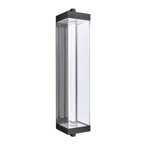 ZEEV Lighting Claro Outdoor LED 35 Inch Square Glass Crystal Sconce in Matte Black Model: EW11103-LED-35S-MBK