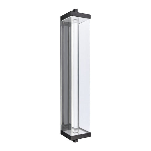 ZEEV Lighting Claro Outdoor LED 50 Inch Square Glass Crystal Sconce in Matte Black Model: EW11104-LED-50S-MBK