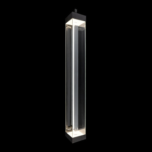 ZEEV Lighting Claro Outdoor LED 72 Inch Square Glass Crystal Sconce in Matte Black Model: EW11105-LED-72S-MBK