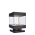 ZEEV Lighting Claro Outdoor LED 9 Inch Square Glass Crystal Bollard in Matte Black Model: EBP11109-LED-9S-MBK