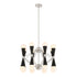 ZEEV Lighting CROSBY 16 Light 36 Inch Geometric Prism Decorative Chandelier in Polished Nickel Finish Model: CD10221-16-PN+MBK