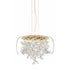 Zeev Lighting DESTINY 8 Light LED 16 Inch Clear Glass Dome Shade Pendant Light in Aged Brass Finish Model: P30110-LED-AGB