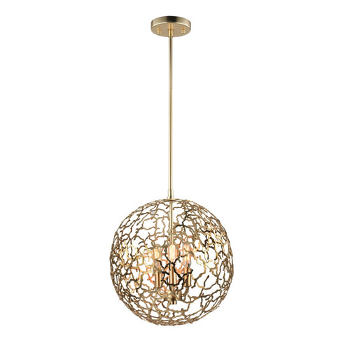 ZEEV Lighting HELIOS 3 Light 14 Inch Organic in Matte Black Metal Globe Pendant Model: P30038-3-MBK