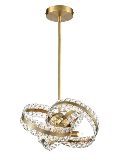 Zeev Lighting KNOT 6 Light 6 Light 19 Inch 3 Band Orbital in Matte Black Crystal Pendant Light Model: P30014-6-MBK