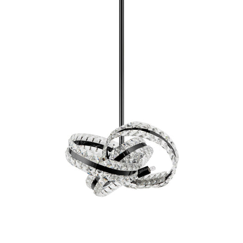 Zeev Lighting KNOT 6 Light 6 Light 19 Inch 3 Band Orbital in Matte Black Crystal Pendant Light Model: P30014-6-MBK