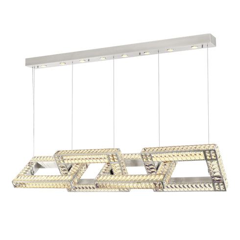 ZEEV Lighting LINCROFT 8 Light 67 Inch Rectangular Chain Linked Linear in Polished Nickel Chandelier Model: CD10325-8-PN