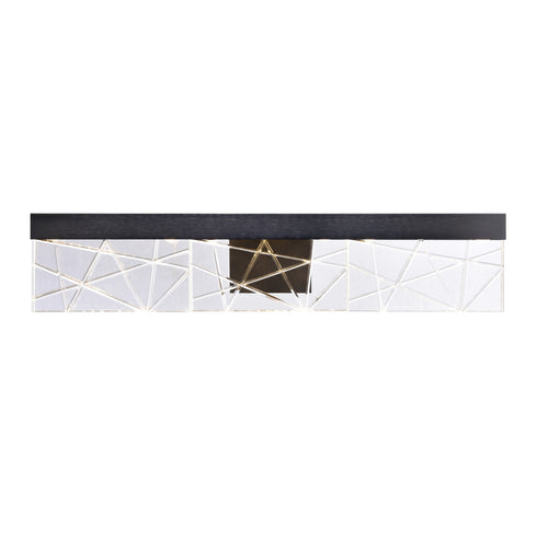 Zeev Lighting LUCUS 1 Light LED 3CCT 26 Inch Thick Engraved Crystals in Satin Brushed Black Vanity Light Model: VL11506-LED-24A-SBB