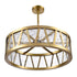 Zeev Lighting LUCUS 2 Light LED 3CCT 30 Inch Thick Engraved Crystals in Aged Brass Drum Pendant Light Model: P11519-LED-AGB