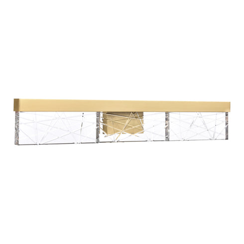 ZEEV Lighting Lucus 26 Inch LED Sleek Crystal Vanity in Aged Brass Model: VL11504-LED-24A-AGB