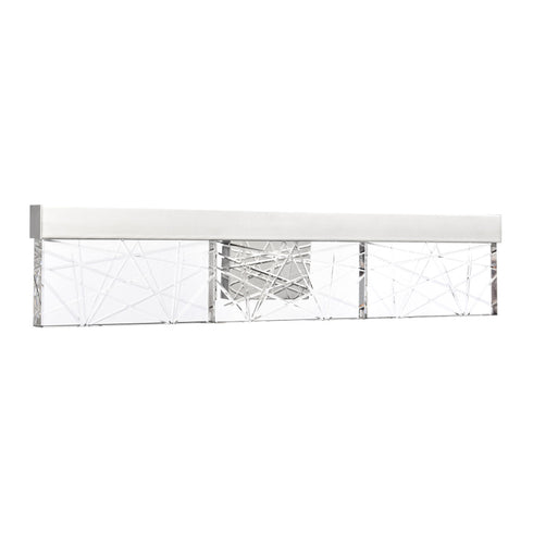 ZEEV Lighting Lucus 26 Inch LED Sleek Crystal Vanity in Polished Nickel Model: VL11505-LED-24A-PN