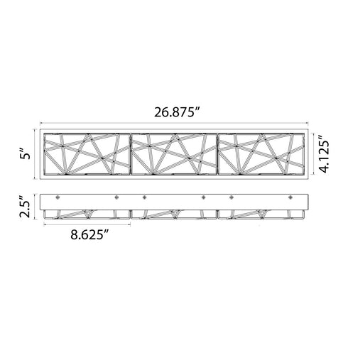 ZEEV Lighting Lucus 27 Inch LED Crystal Wall Sconce in Satin Brushed Black Model: VL11512-LED-24B-SBB