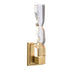Zeev Lighting MAMADIM 1 Light LED 3CCT 1 Light 2 Inch x2 Inch Carved Crystal in Aged Brass Vertical Wall Sconce Model: WS11309-LED-1-2x2-AGB
