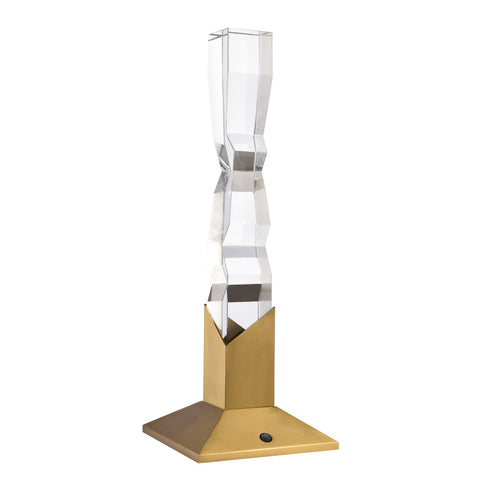ZEEV Lighting Mamadim 2 Inch x2 Inch Unique Crystal Desk Lamp in Aged Brass Model: DL11365-LED-1-2x2-AGB