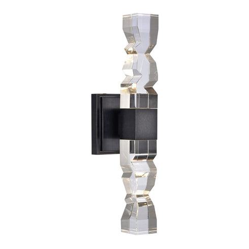 Zeev Lighting MAMADIM 2 Light LED 3CCT 2 Light 2 Inch x2 Inch Carved Crystals Matte White Duo Wall Sconce in Aged Brass Finish Model: WS11317-LED-2-2x2-AGB