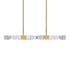 Zeev Lighting MAMADIM 4 Light LED 3CCT 4 Light 49 Inch Unique 3 Inch x3 Inch Carved Crystals Luxury in Aged Brass Linear Pendant Model: PL11337-LED-49-3x3-AGB