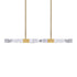 Zeev Lighting MAMADIM 4 Light LED 3CCT 4 Light 49 Inch Unique 3 Inch x3 Inch Carved Crystals Luxury in Aged Brass Linear Pendant Model: PL11337-LED-49-3x3-AGB