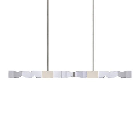 Zeev Lighting MAMADIM 4 Light LED 3CCT 4 Light 49 Inch Unique 3 Inch x3 Inch Carved Crystals Luxury in Aged Brass Linear Pendant Model: PL11337-LED-49-3x3-AGB