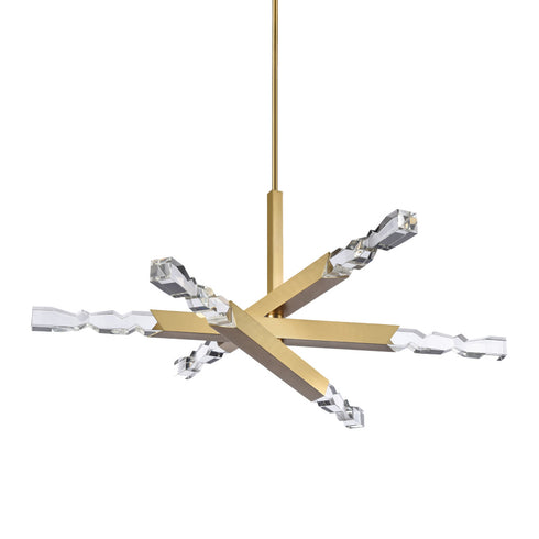 ZEEV Lighting Mamadim 48 Inch LED 6 Light Crystal Chandelier in Aged Brass Model: CD11341-LED-6-2x2-AGB
