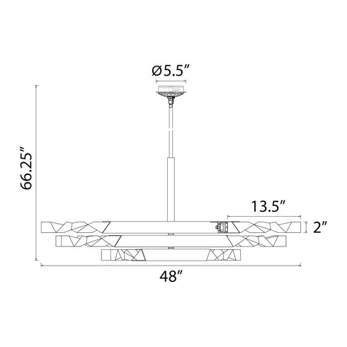 ZEEV Lighting Mamadim 48 Inch LED 6 Light Crystal Chandelier in Polished Nickel Model: CD11343-LED-6-2x2-PN