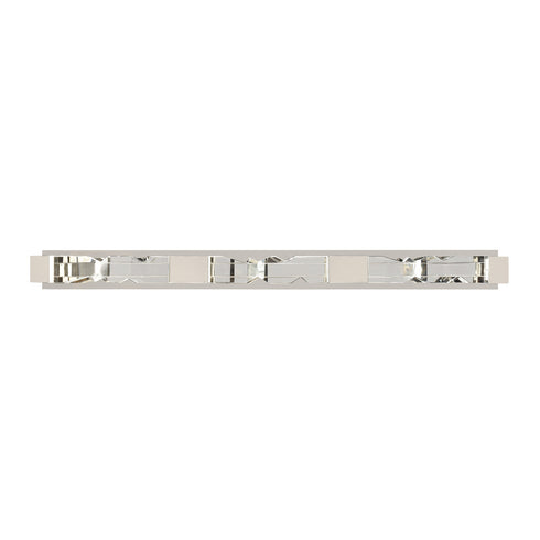 Zeev Lighting MAMADIM 6 Light LED 3CCT 6 Light 54 Inch Unique 2 Inch x2 Inch Carved Crystals Luxury in Polished Nickel Linear Vanity W Model: VL11329-LED-54-2x2-PN