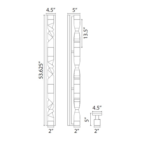 Zeev Lighting MAMADIM 6 Light LED 3CCT 6 Light 54 Inch Unique 2 Inch x2 Inch Carved Crystals Luxury in Polished Nickel Linear Vanity W Model: VL11329-LED-54-2x2-PN