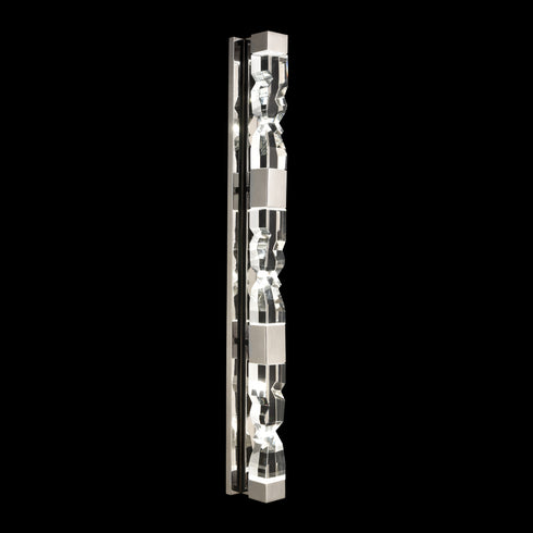 Zeev Lighting MAMADIM 6 Light LED 3CCT 6 Light 54 Inch Unique 2 Inch x2 Inch Carved Crystals Luxury in Polished Nickel Linear Vanity W Model: VL11329-LED-54-2x2-PN