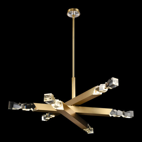 ZEEV Lighting Mamadim 60 Inch LED 6 Light Crystal Chandelier in Aged Brass Model: CD11349-LED-6-3x3-AGB