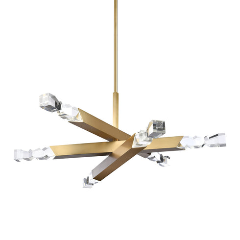 ZEEV Lighting Mamadim 60 Inch LED 6 Light Crystal Chandelier in Aged Brass Model: CD11349-LED-6-3x3-AGB