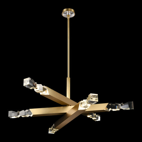 ZEEV Lighting Mamadim 60 Inch LED 6 Light Crystal Chandelier in Aged Brass Model: CD11349-LED-6-3x3-AGB