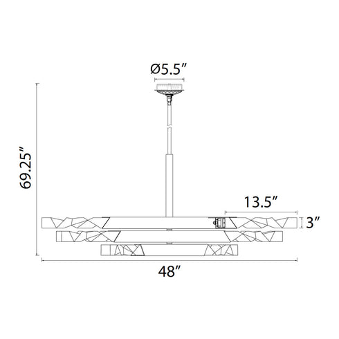 ZEEV Lighting Mamadim 60 Inch LED 6 Light Crystal Chandelier in Aged Brass Model: CD11349-LED-6-3x3-AGB