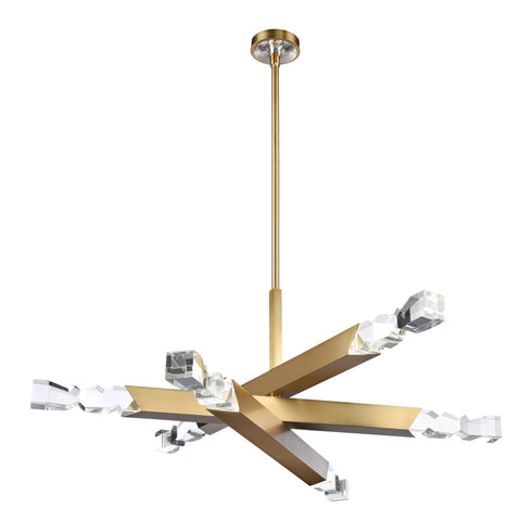 ZEEV Lighting Mamadim 60 Inch LED 6 Light Crystal Chandelier in Aged Brass Model: CD11349-LED-6-3x3-AGB