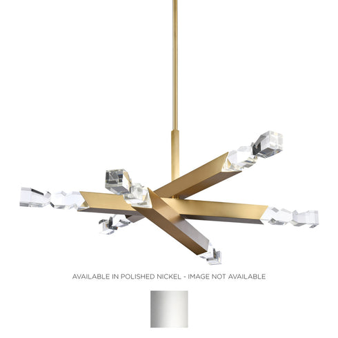 ZEEV Lighting Mamadim 60 Inch LED 6 Light Crystal Chandelier in Polished Nickel Model: CD11351-LED-6-3x3-PN