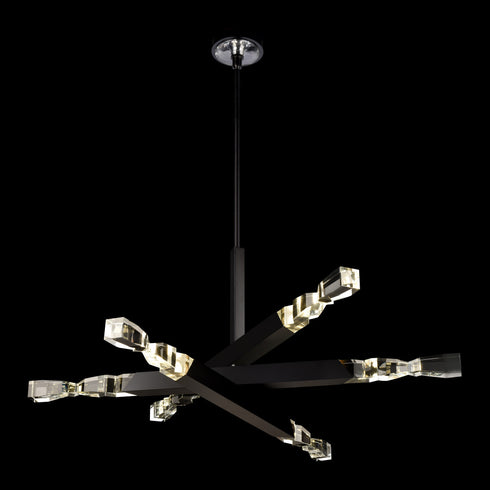 ZEEV Lighting Mamadim 60 Inch LED 6 Light Crystal Chandelier in Satin Black in Satin Brushed Black Finish Model: CD11352-LED-6-3x3-SBB