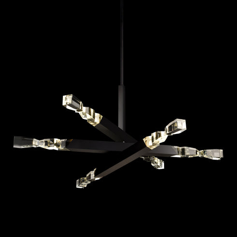 ZEEV Lighting Mamadim 60 Inch LED 6 Light Crystal Chandelier in Satin Black in Satin Brushed Black Finish Model: CD11352-LED-6-3x3-SBB