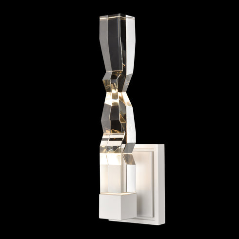 ZEEV Lighting Mamadim LED 2 Inch x2 Inch Single Crystal Wall Sconce in Matte White Model: WS11310-LED-1-2x2-MW