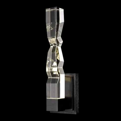 ZEEV Lighting Mamadim LED 2 Inch x2 Inch Single Crystal Wall Sconce in Satin Black in Satin Brushed Black Finish Model: WS11312-LED-1-2x2-SBB