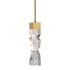 ZEEV Lighting MAMADIM LED 3CCT 1 Light 3 Inch x3 Inch Carved Crystal in Aged Brass Mini Pendant Model: MP11305-LED-3x3-AGB
