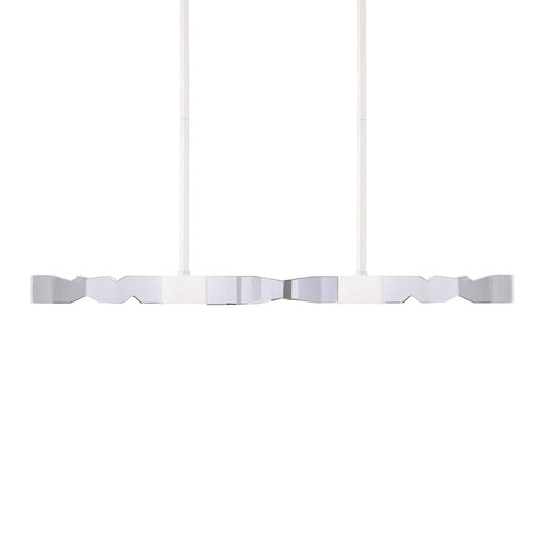 ZEEV Lighting MAMADIM LED 3CCT 4 Light 49 Inch Unique 2 Inch x2 Inch Carved Crystals Luxury in Aged Brass Linear Pendant Model: PL11345-LED-49-2x2-AGB