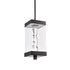 ZEEV Lighting Mamadim Outdoor LED 18 Inch Glass with Crystal Pendant in Matte Black Model: EP11362-LED-2-2x2-MBK