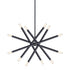 ZEEV Lighting MANDELORIAN 12 Light 32 Inch Inch Adjustable Satin Brushed Black Sputnik Chandelier in Matte Black Finish Model: CD10038-12-MBK