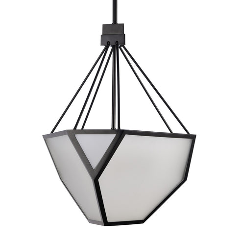 Zeev Lighting MOONBOW 3 Light 3 Light 21 Inch Architectural Glass in Satin Brushed Black Chandelier Model: CD10029-3-SBB