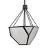 Zeev Lighting MOONBOW 3 Light 3 Light 21 Inch Architectural Glass in Satin Brushed Black Chandelier Model: CD10029-3-SBB