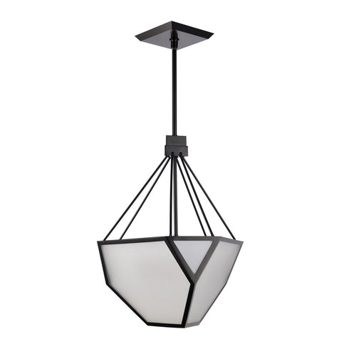 Zeev Lighting MOONBOW 3 Light 3 Light 21 Inch Architectural Glass in Satin Brushed Black Chandelier Model: CD10029-3-SBB