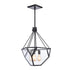 Zeev Lighting MOONBOW 3 Light 3 Light 21 Inch Architectural Glass in Satin Brushed Black Chandelier Model: CD10029-3-SBB