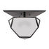 Zeev Lighting MOONBOW 3 Light 3 Light 21 Inch Architectural Glass in Satin Brushed Black Semi Flush Mount Model: SF50011-3-SBB