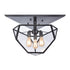 Zeev Lighting MOONBOW 3 Light 3 Light 21 Inch Architectural Glass in Satin Brushed Black Semi Flush Mount Model: SF50011-3-SBB