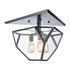 Zeev Lighting MOONBOW 3 Light 3 Light 21 Inch Architectural Glass in Satin Brushed Black Semi Flush Mount Model: SF50011-3-SBB