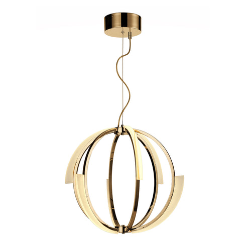 ZEEV Lighting MOONLIGHT 6 Light LED 22 Inch in Aged Brass Geometrical Sphere Styled Chandelier Model: CD10348-LED-AGB