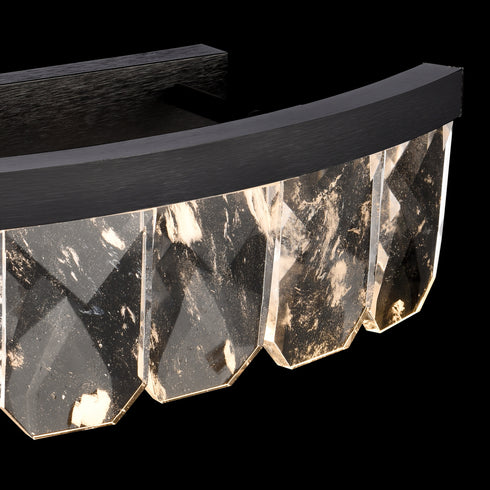 ZEEV Lighting Odraz 26 Inch Infused Clear Crystal Curved LED Vanity in Satin Black in Satin Brushed Black Finish Model: VL11815-LED-26-SBB